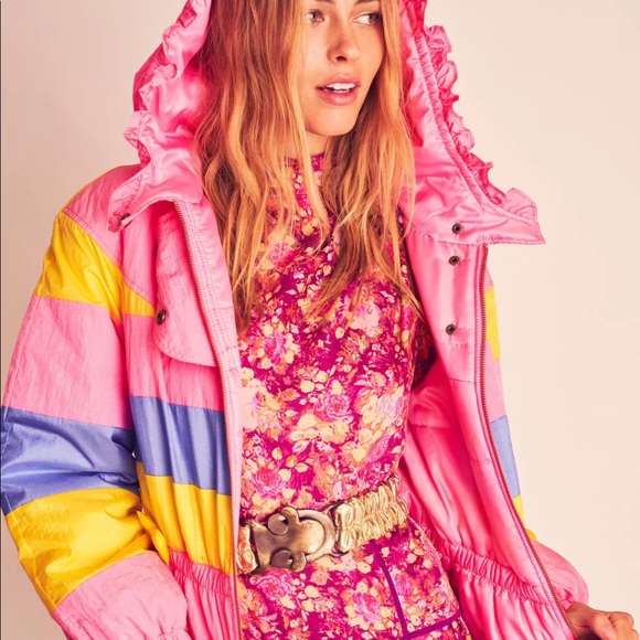 LoveShackFancy Modena Puffer Jacket Enchanted Rainbow Size Small - Picture 1 of 14